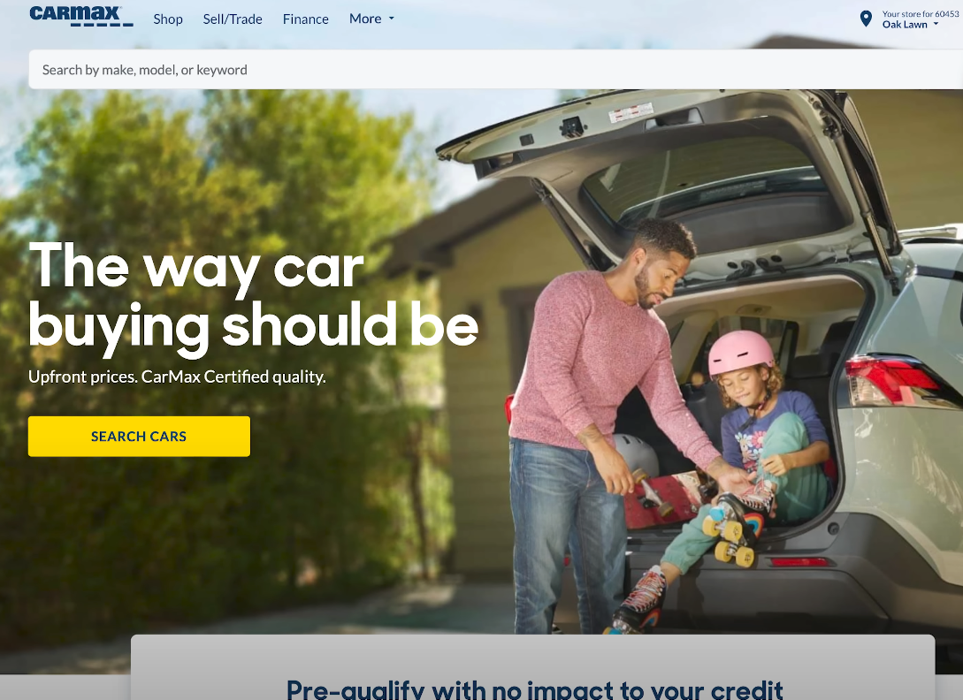 Example of Carmax's easy to understand copywriting